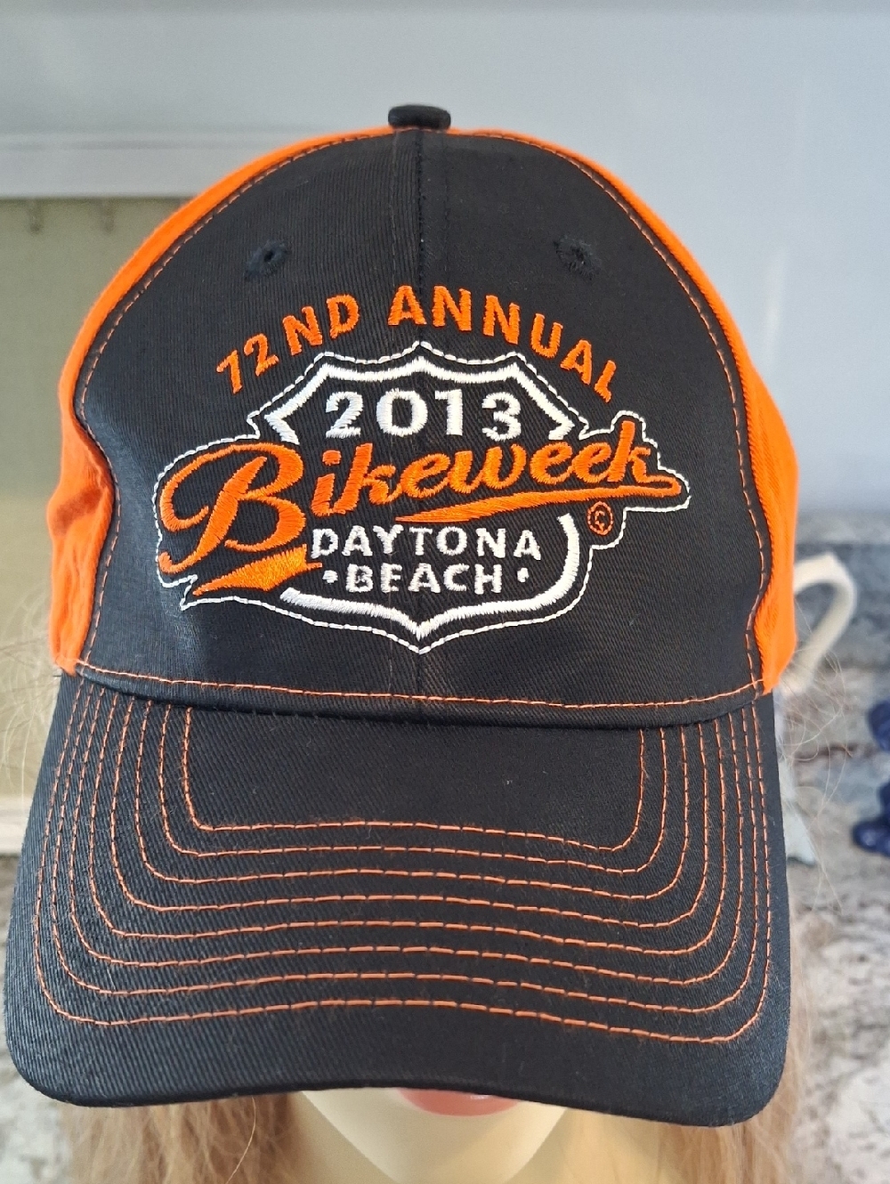 72 Nd Annual Black & Orange Bikeweek Daytona Beach 2013 Embroidered Cap